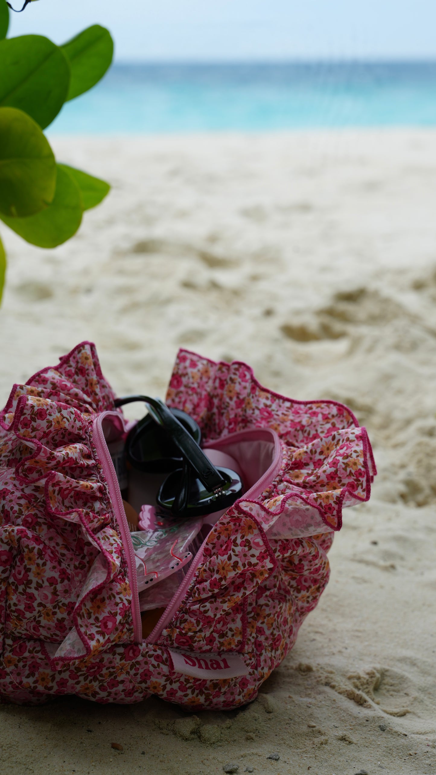 Pink Ruffled Pouch