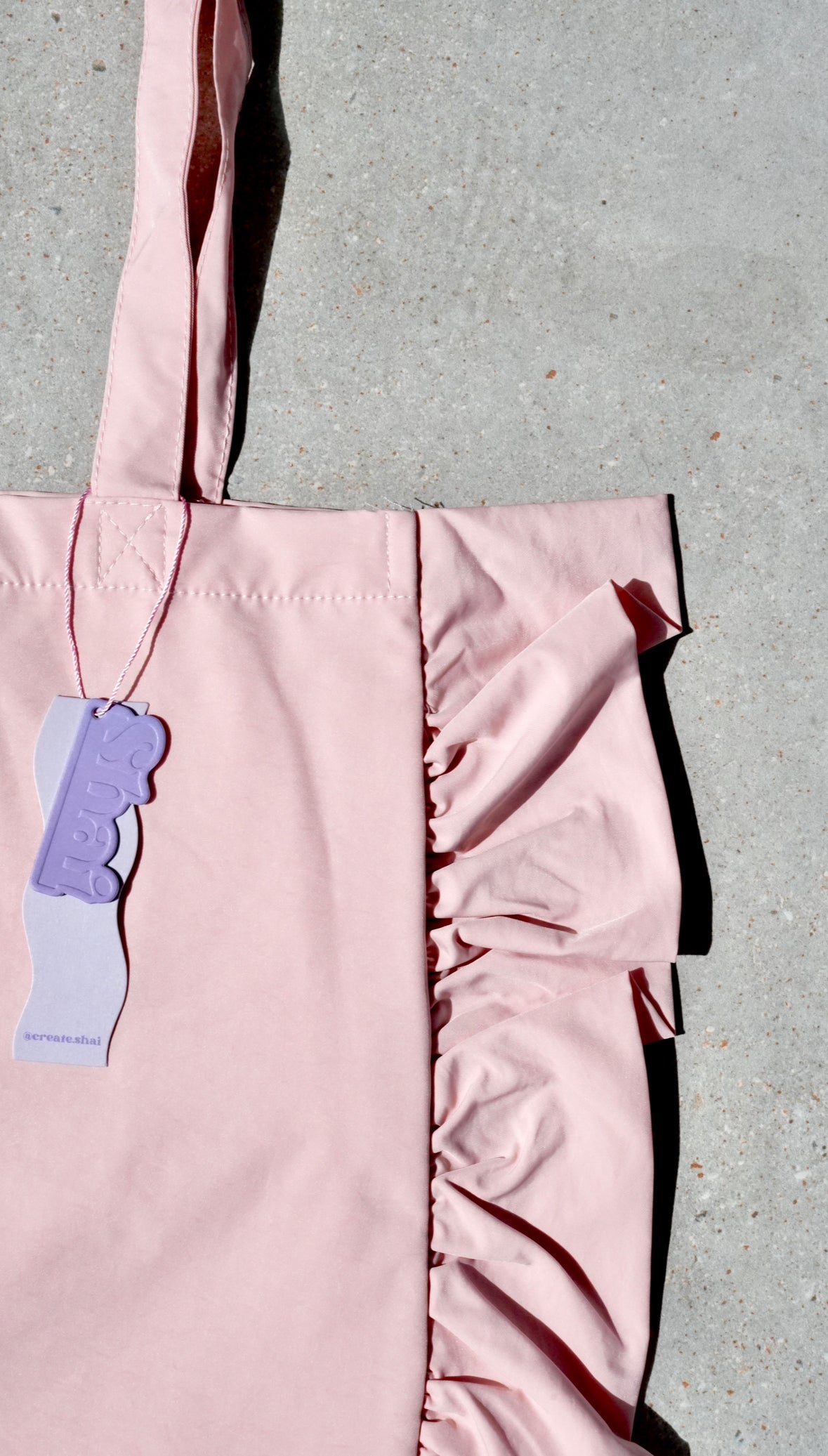 Pink Ruffled Tote Bag