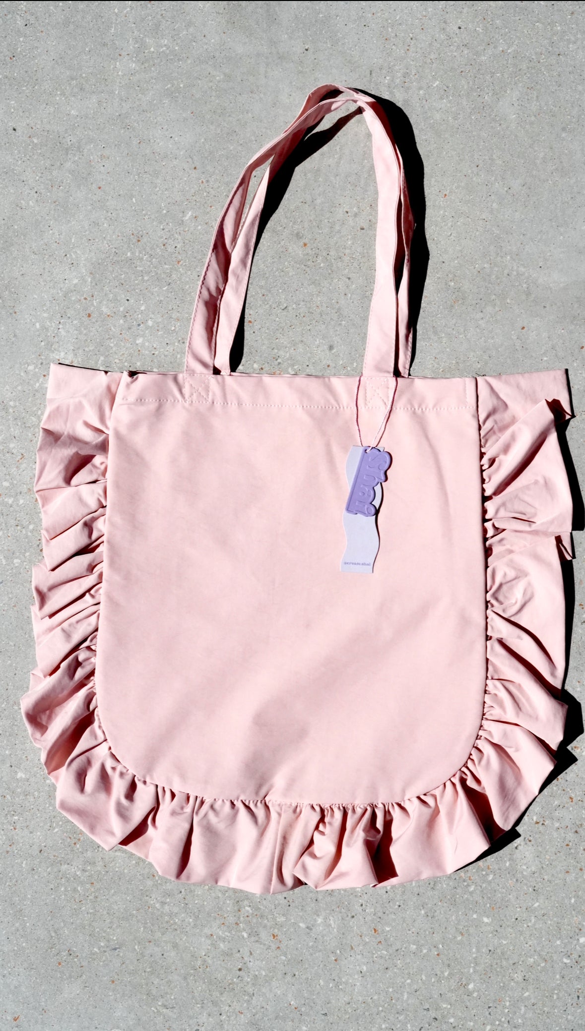 Pink Ruffled Tote Bag