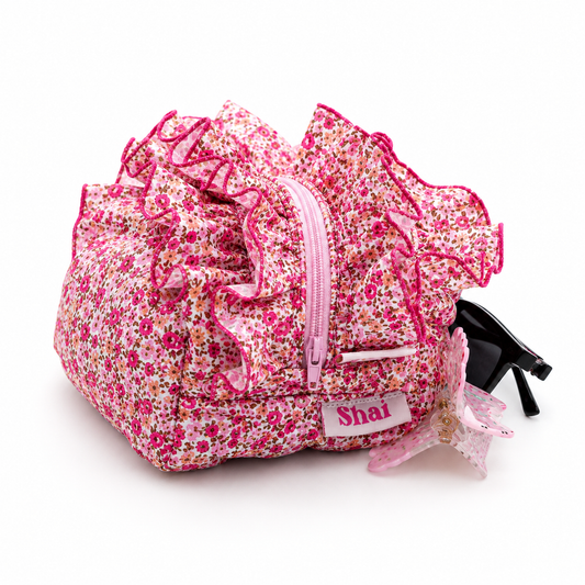 Pink Ruffled Pouch